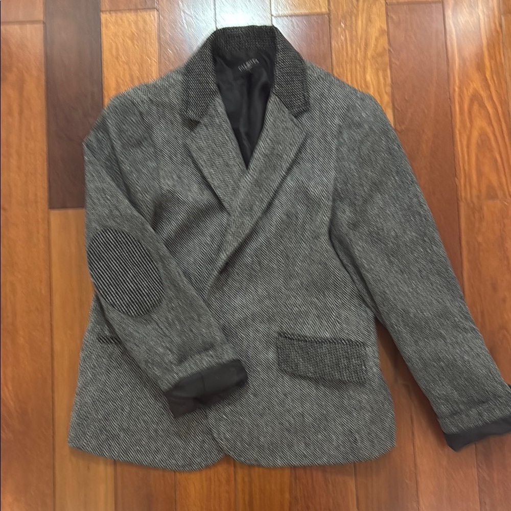 Talbots 16P Gray Tweed Blazer Wool lined 16 petite